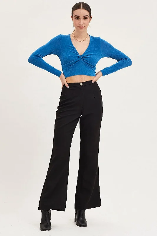 Flash Sale Clothing Black Flare Pants High Rise