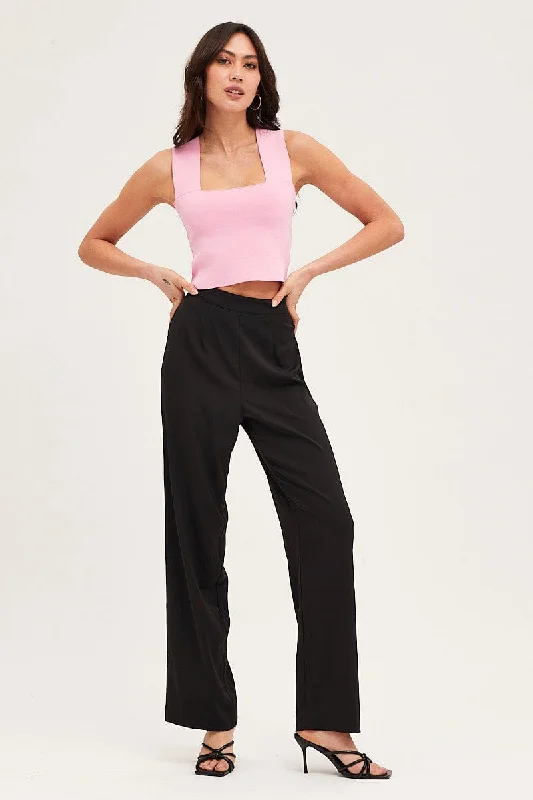 Women's Clothing Online Black Wide Leg Pant