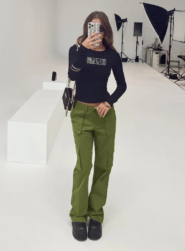 Top 10 Women's Online Clothing Stores Mawson Bootleg Cargo Pant Green