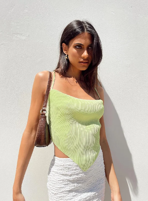 Limited Edition Julia Plisse Top Green