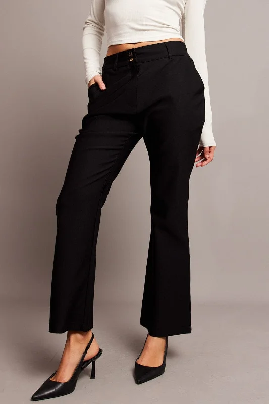 Clothing Sale Black Slim Pants High Rise