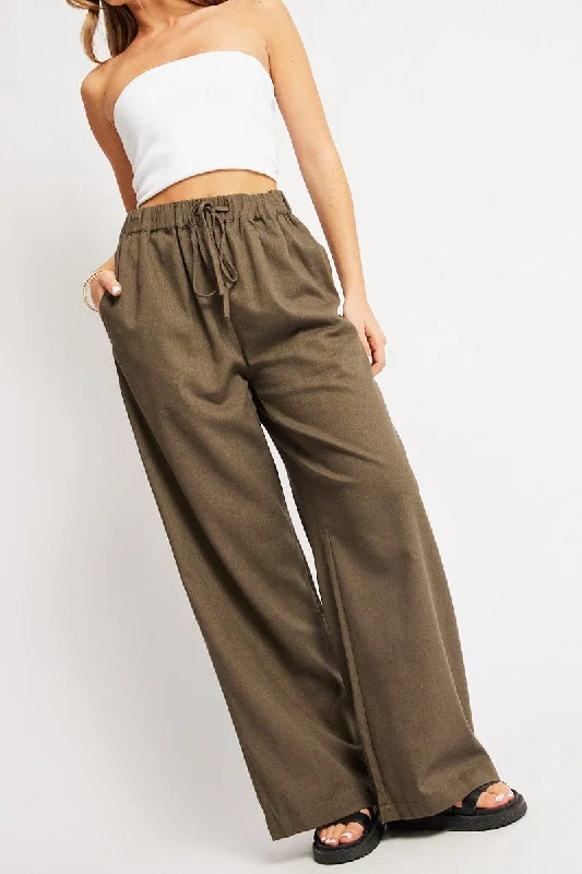 Bundle Offer Green Wide Leg Pants Elasticated Waist