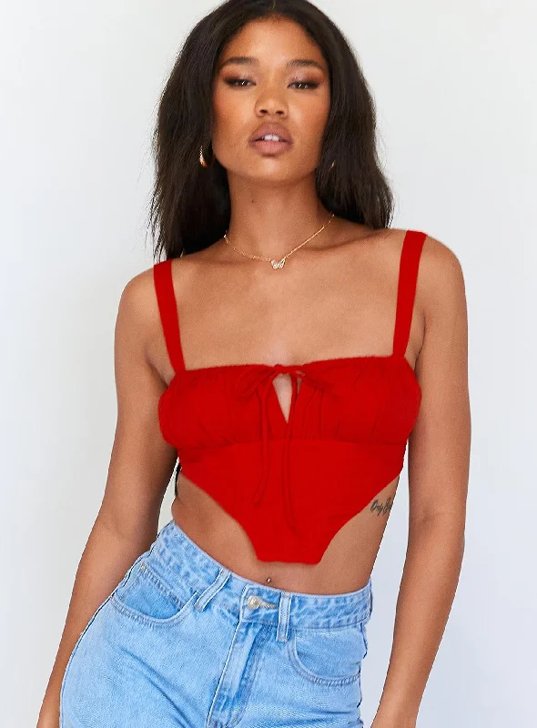 Pastel Styles Hanna Top Red