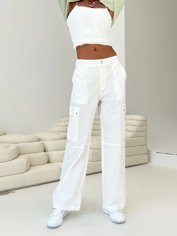 Style Your Wardrobe Toscan Cargo Pants White