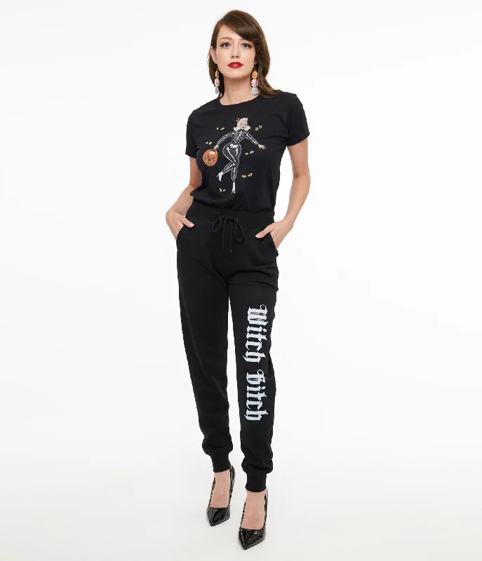 Huge Price Cut Black Witch Bitch Fleece Sweatpants