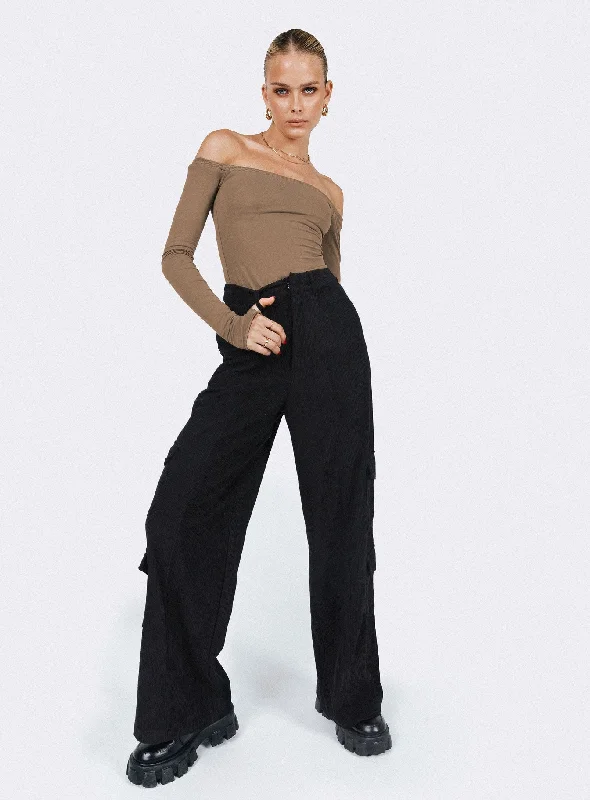 Bold Fashion Bando Cargo Pants Black