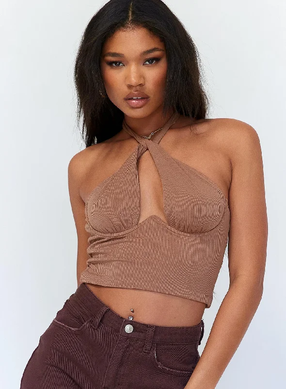 Evening Elegance Alicia Top Brown