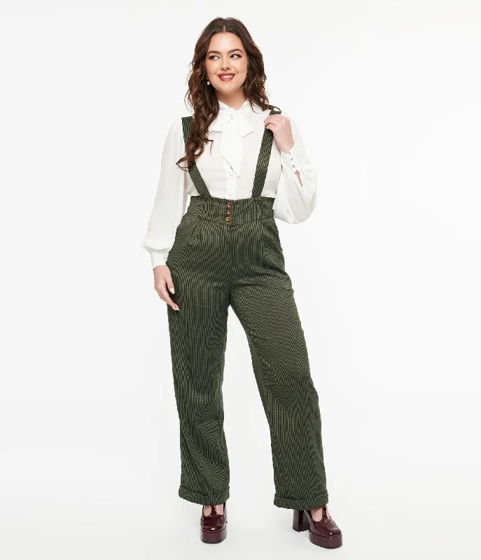 Chic Wardrobe Essentials Royal Monk 1940s Green Check Jenny Trousers