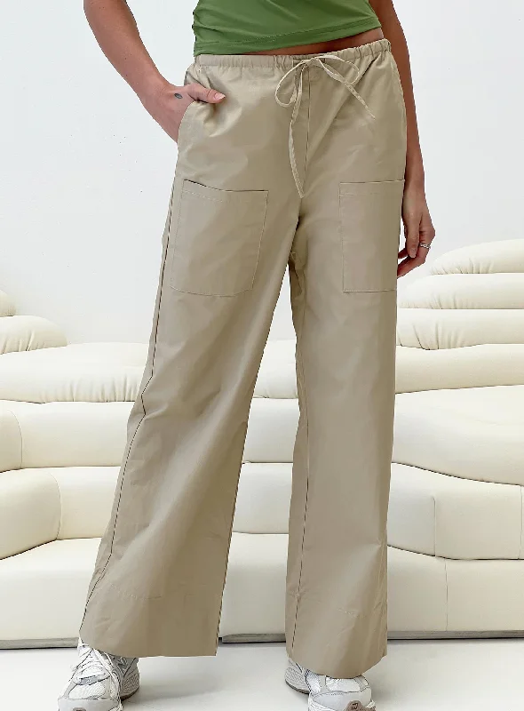 Embrace New Fashion Erilyn Drawstring Pants Beige