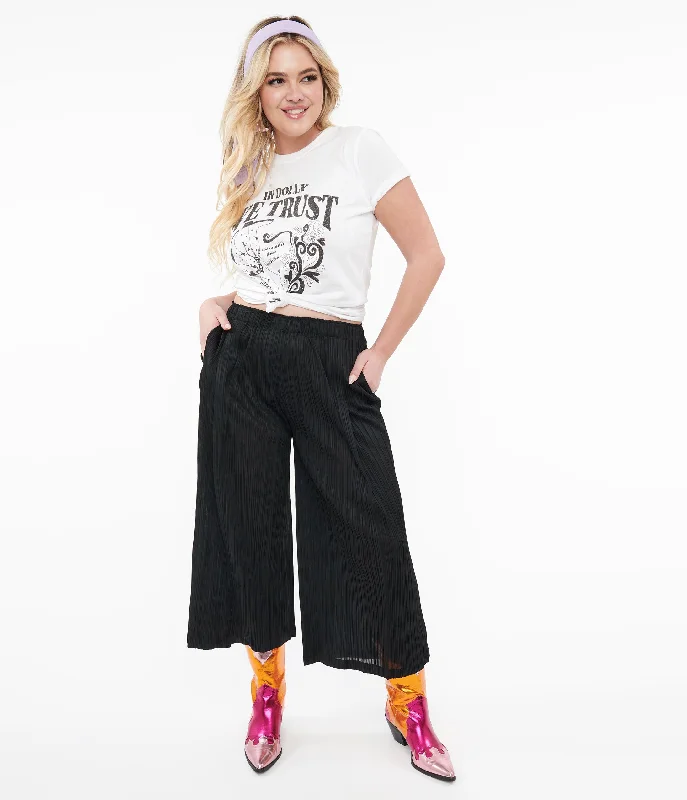 Your Timeless Wardrobe Awaits Black Pleated Cropped Pants