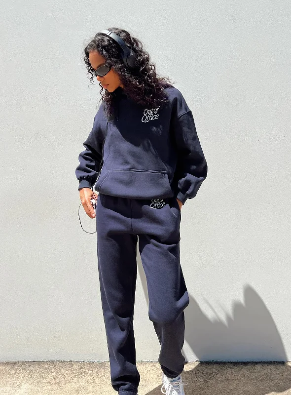 Break Fashion Norms Out Of Office Tracksuit Pants Navy