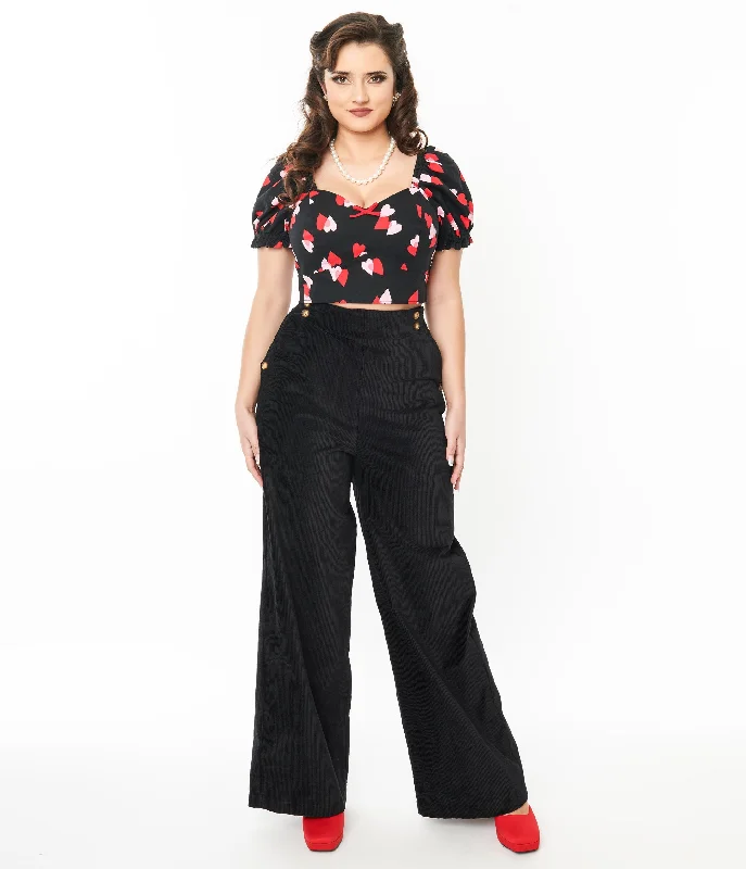 Chic Style, Always In Vogue Collectif Black Jilka Corduroy Trousers