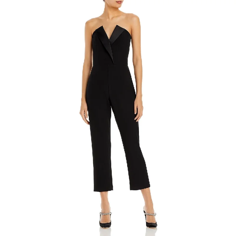 Edgy Fashion Aidan by Aidan Mattox Womens Strapless V-Neck Jumpsuit