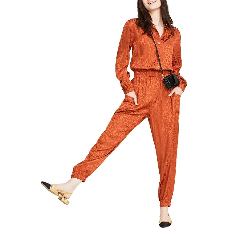 Woman Clothing On 34th Womens Collared Surplice Jumpsuit