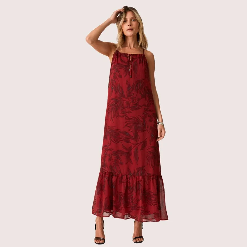 Sophisticated Style Kiriana Halter Maxi Dress (Wine + Charcoal)