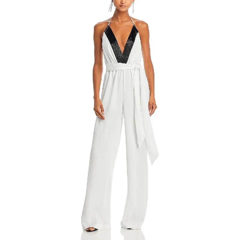 Chic Casual Wardrobe Essentials Ramy Brook Womens Kayla Satin Embellished Jumpsuit