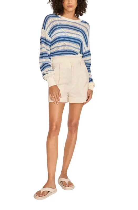 Clearance Sale Tobi Sweater In Marina Blue Stripe