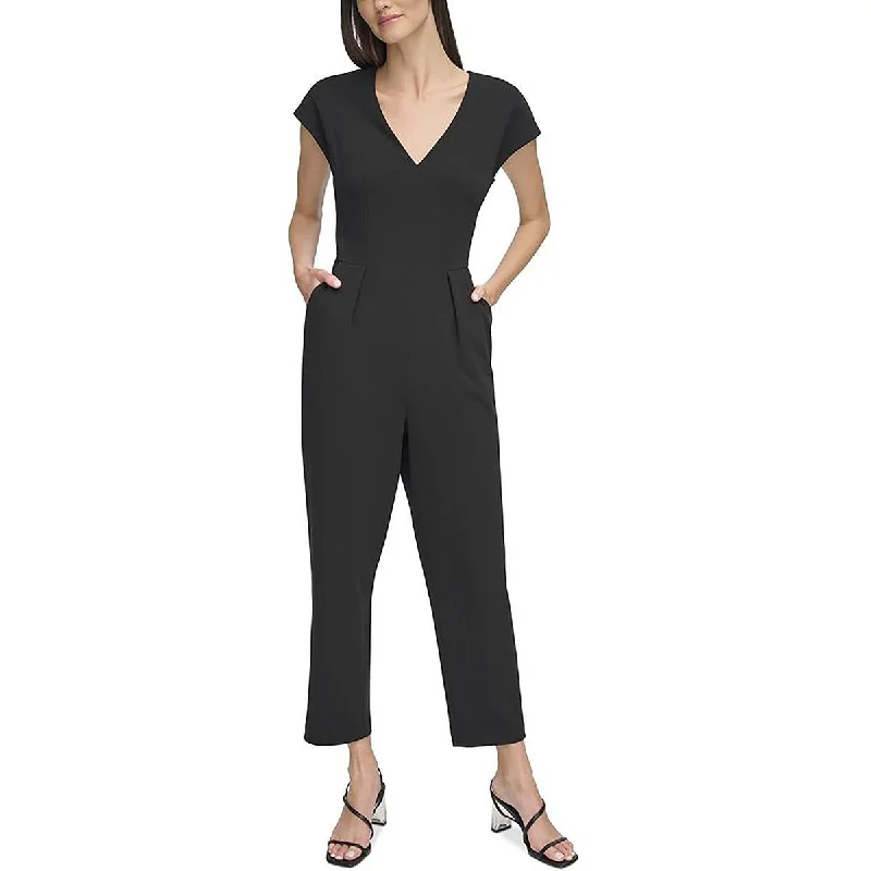 Casual Yet Stylish Separates Calvin Klein Womens Pleated Cropped Jumpsuit