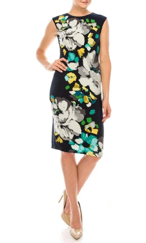 Stylish Everyday Clothing London Times - T3252P Floral Jewel Cocktail Dress