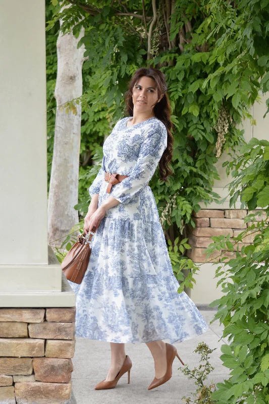 Buy More, Save More New Marbella Navy Toile Maxi Dress