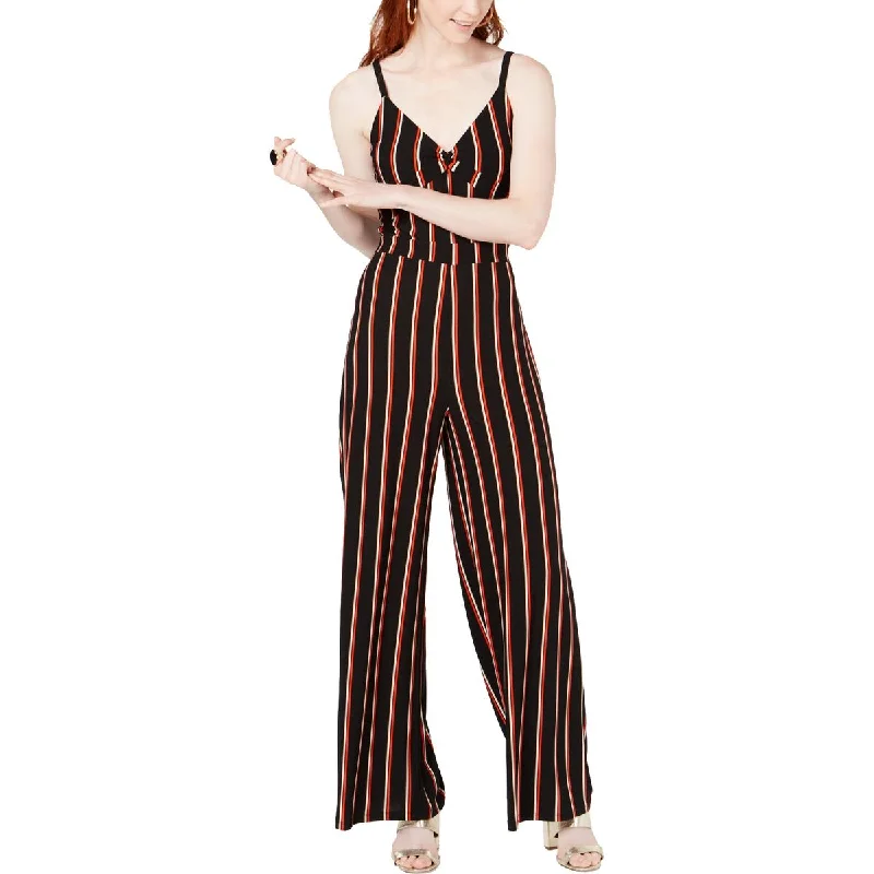 Casual Yet Stylish Separates Bar III Womens Striped Twist Front Jumpsuit