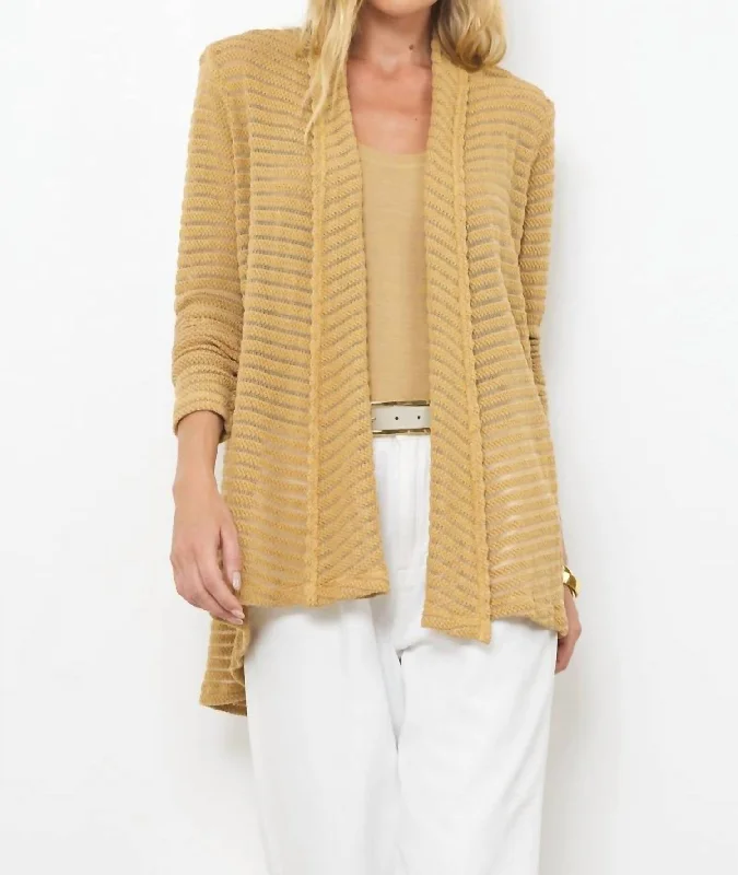 Snag Fabulous Fashion Bargains Iris Stripe Cardigan In Wheat