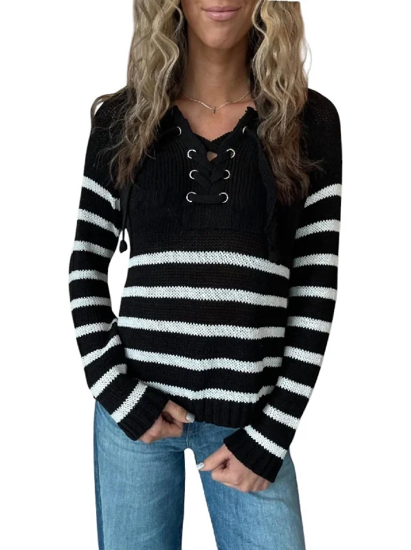 Final Sale Palmer Laced Sweater In Black/white