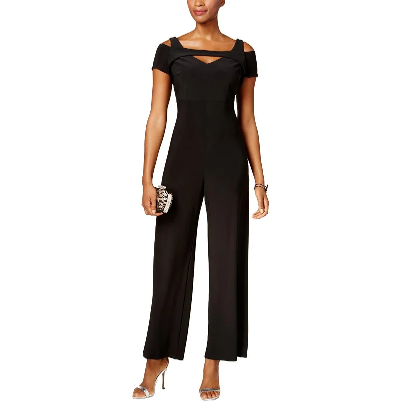 Holiday Glam NW Nightway Womens Petites Jumpsuit Wide Leg