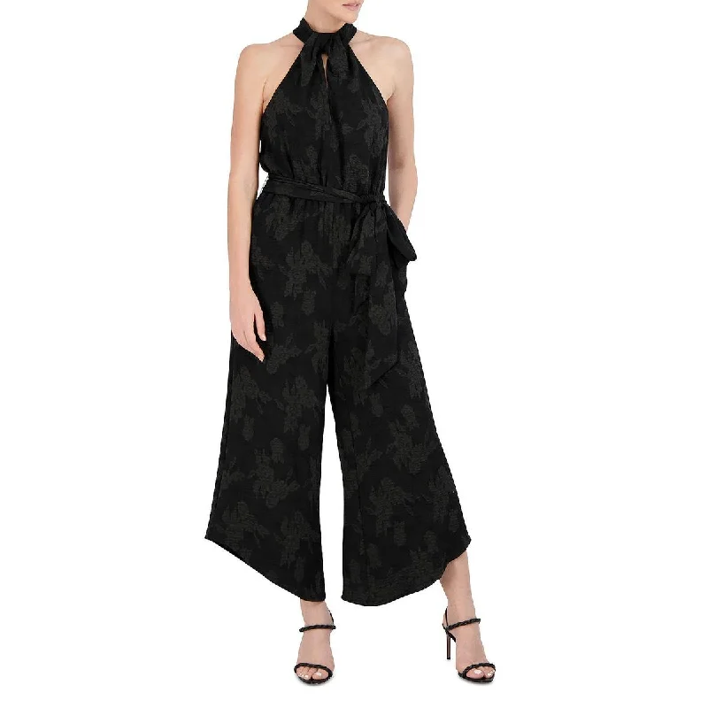 Explore What's New BCBGMAXAZRIA Womens Halter Keyhole Jumpsuit