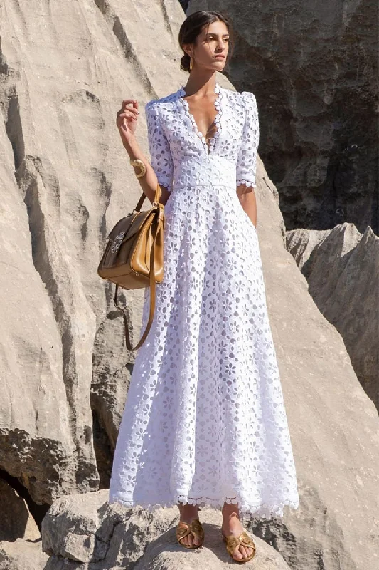 Women's Clothing Brands Somerset White Eyelet Maxi Dress