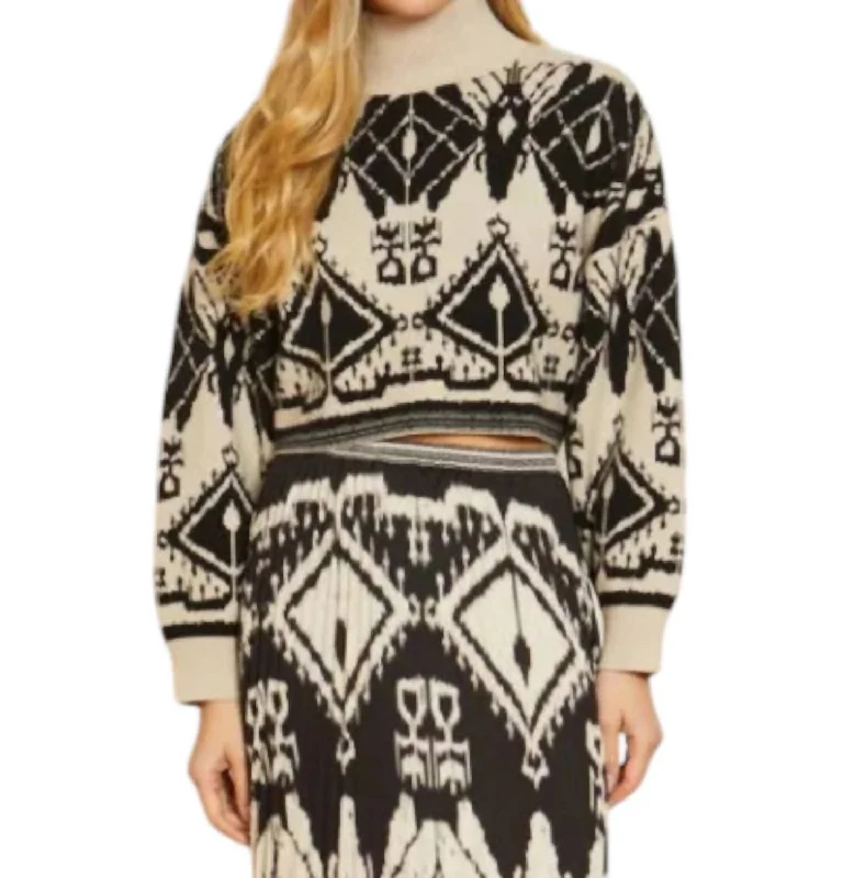 Redefining Women's Style Maeva Sweater In Ikat Tapestry