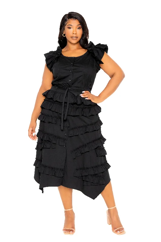 Sale Event, Prices Rock Ruffle Peplum Top and Tiered Skirt Set