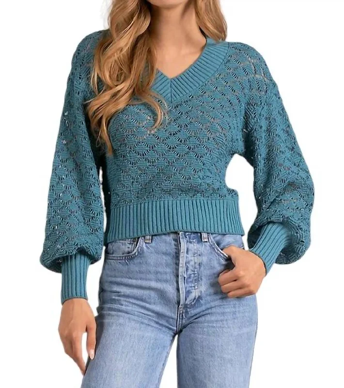 Dive Into Trendy Women's Fashion Brie Sweater In Peacock