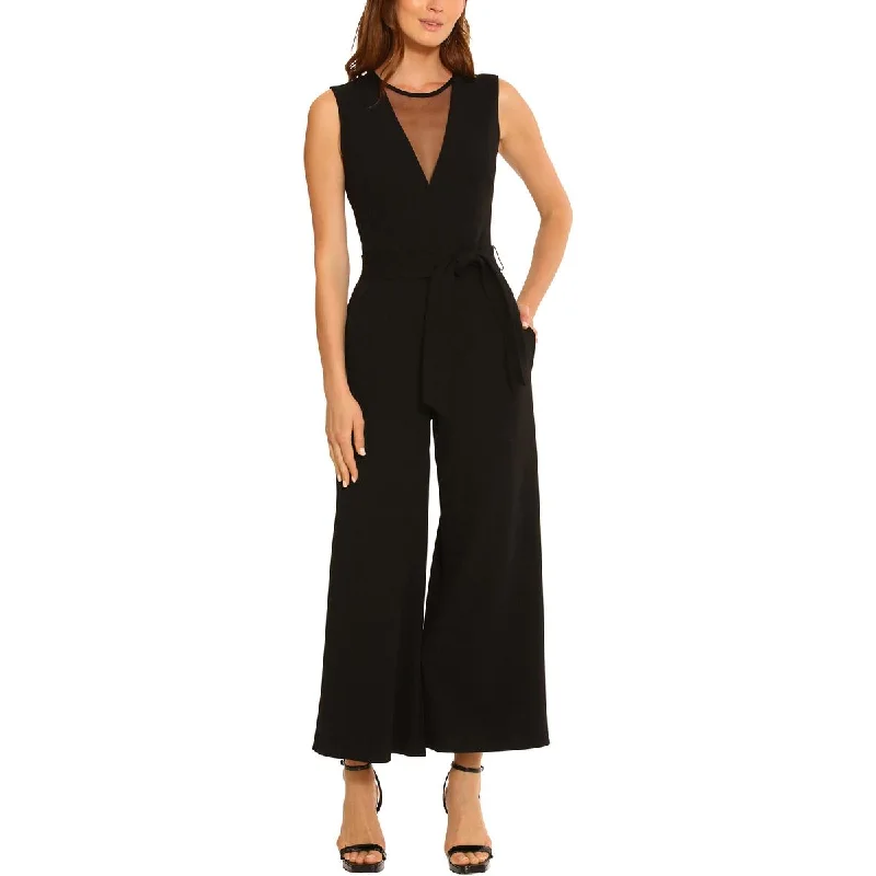 Women's Clothing for Every Occasion Maggy London Womens Belted V-Neck Jumpsuit