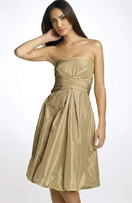 Best Online Boutiques For Women Donna Ricco - 8534879M Strapless Iridescent Satin Bubble Hem Dress