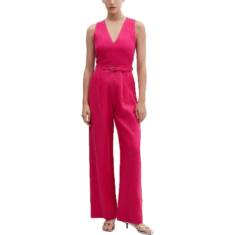 Eclectic Style Wardrobe MNG Womens Linen V-neck Jumpsuit