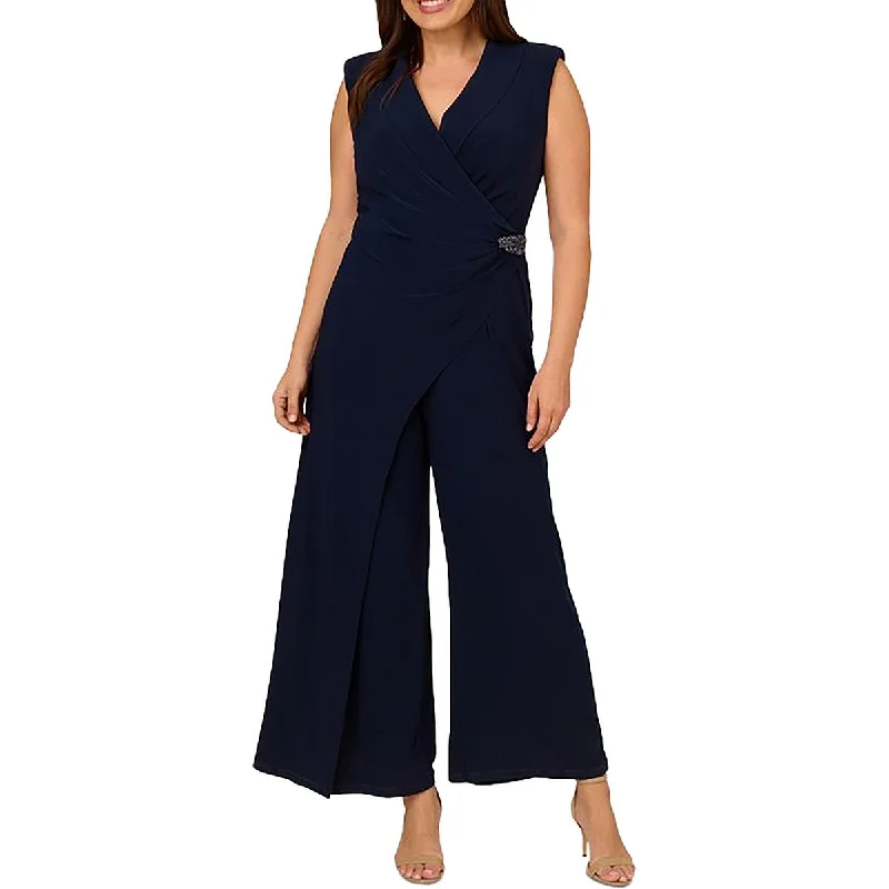 Everyday Women's Fashion Trends Adrianna Papell Womens Wide Leg Shawl Collar Jumpsuit