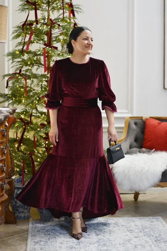 Fashion Sale Montreal Burgundy Velvet Dress