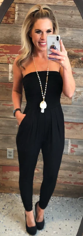 Trendy Online Boutiques Head to the Coast Jumpsuit: Black