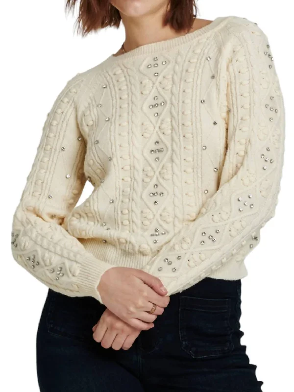 Extreme Clearance Deals Carla Embellished Sweater In Birch