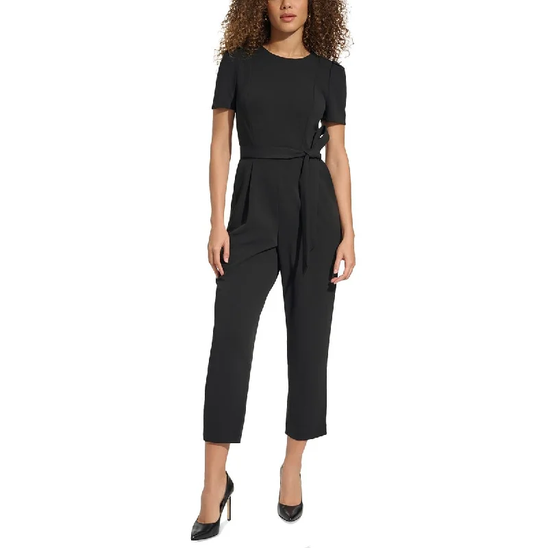 Limited Time Deal Calvin Klein Womens Tapered Leg Pocket Jumpsuit