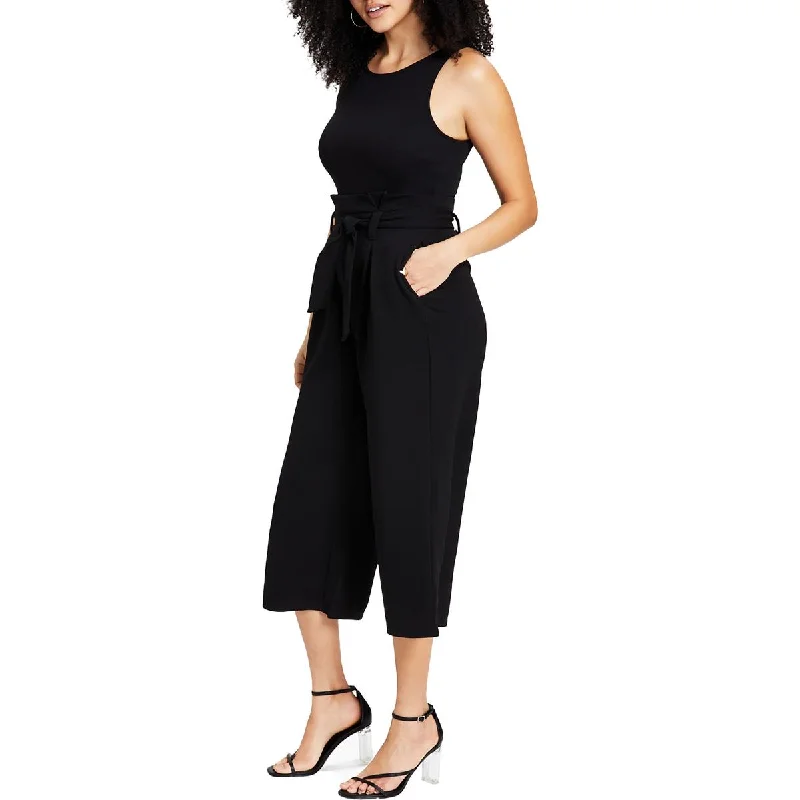 Style Beyond Borders Bar III Womens Petites Jumpsuit Tie Front