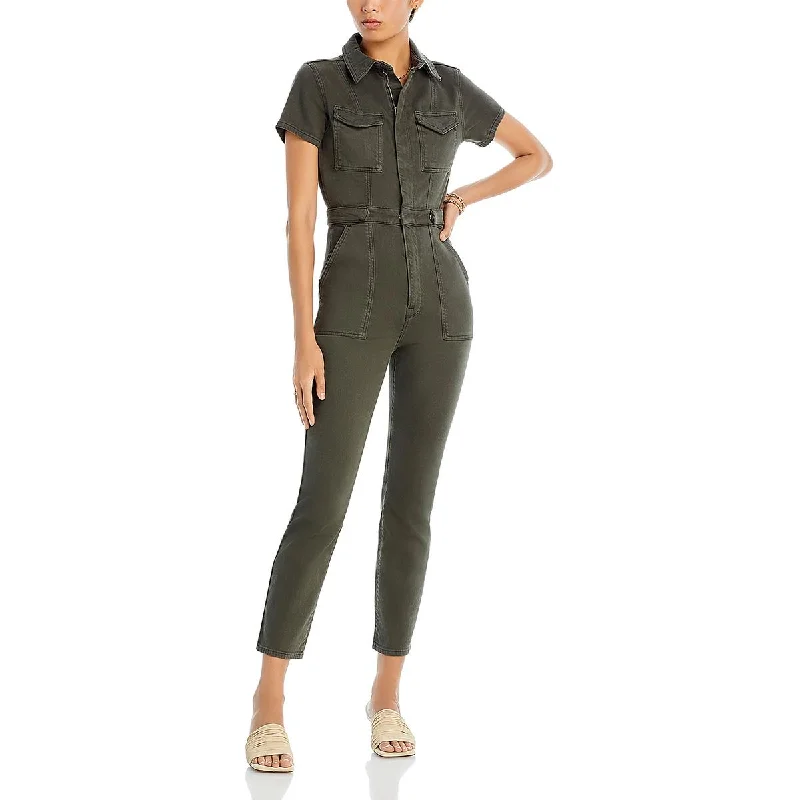 Effortless Chic for Women Good American Womens Denim Ankle Leg Jumpsuit