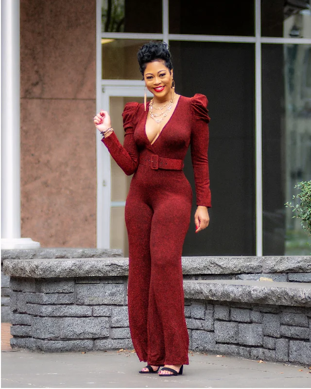 Trendy Casual Outfits Posh Jumpsuit in Red