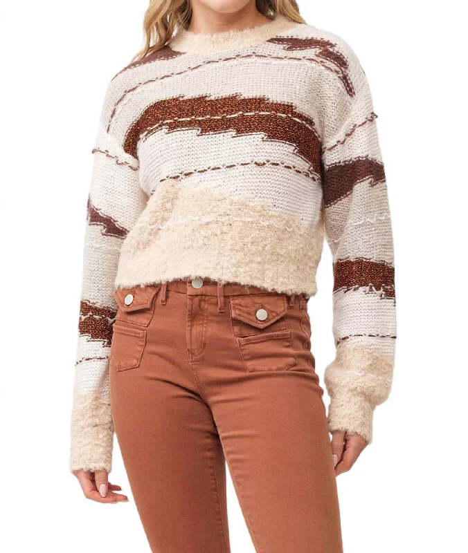 Chic Style, Always In Vogue Gabriela Sweater In Toasted Gingerbread