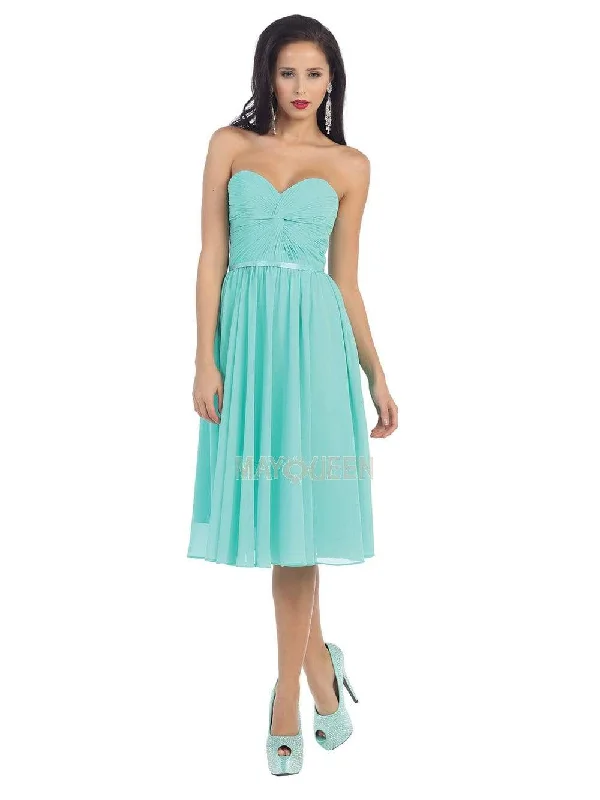 Versatile Women's Clothing for All Occasions May Queen - MQ1161 Strapless Sweetheart Neckline Twisted Front Dress