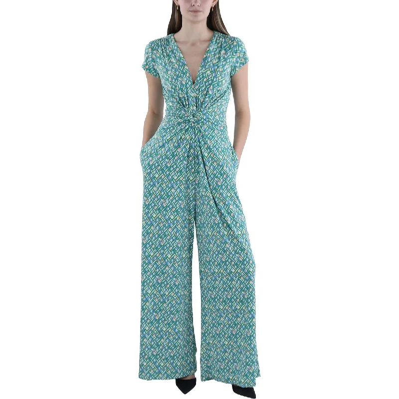 Unleash Your Fashion Vince Camuto Womens Printed Wide Leg Jumpsuit