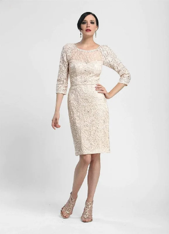 Trendy Street Style Sue Wong - N4118 Bateau Neck Embellished Lace Cocktail Dress