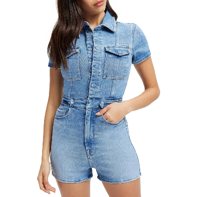 Fashion Sale Good American Womens Juniors Mini Short Sleeve Romper