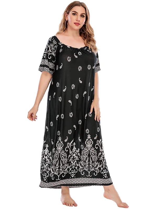 Sophisticated Style KittenAlarm - Plus size Print Pullover Dress Tee Dress